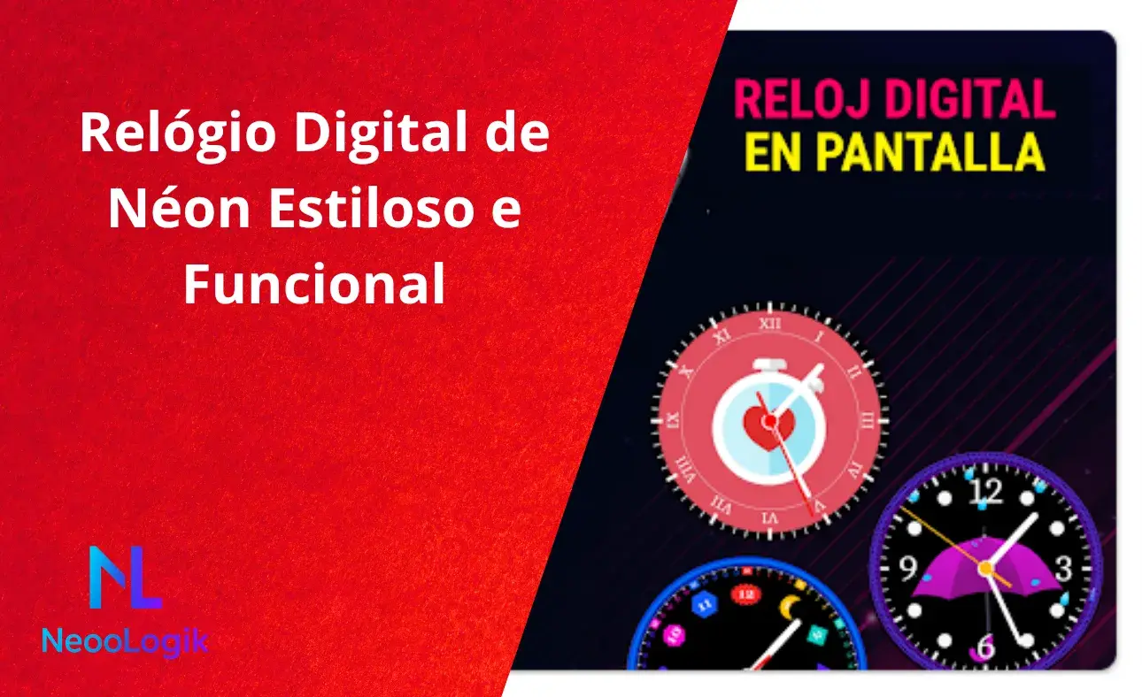 Relógio Digital de Néon Estiloso e Funcional